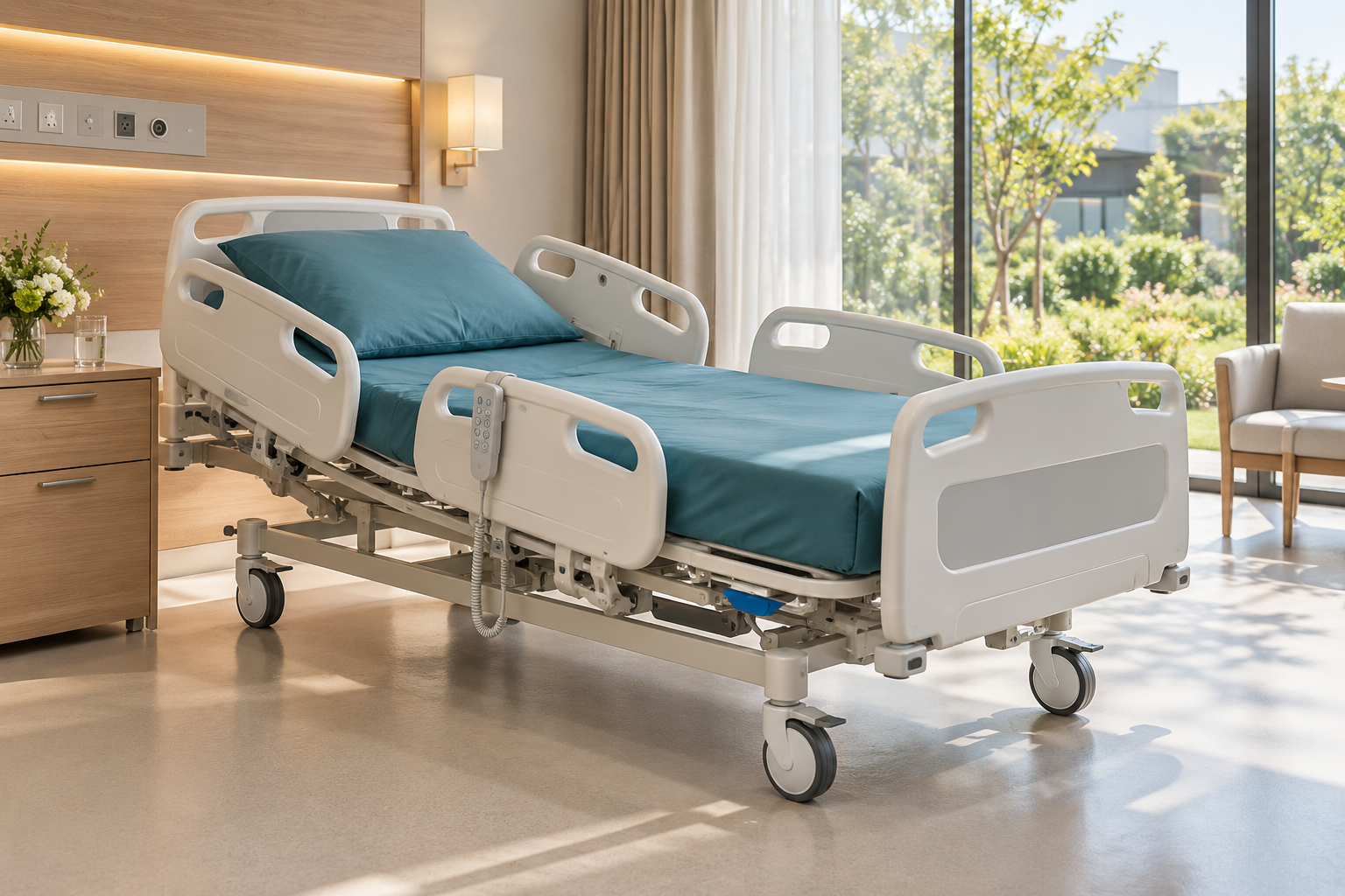 Lits hospitaliers électriques dans un environnement de soins coordonné